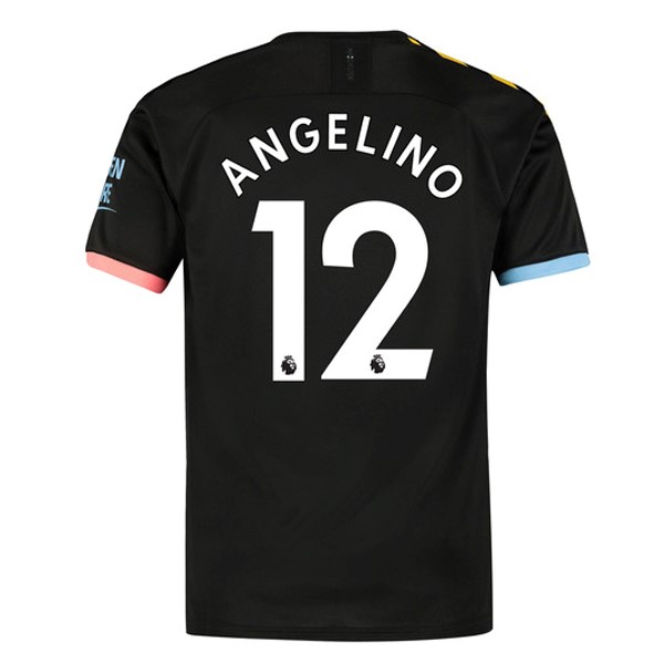Camiseta Manchester City NO.12 Angelino Segunda equipación 2019-2020 Negro